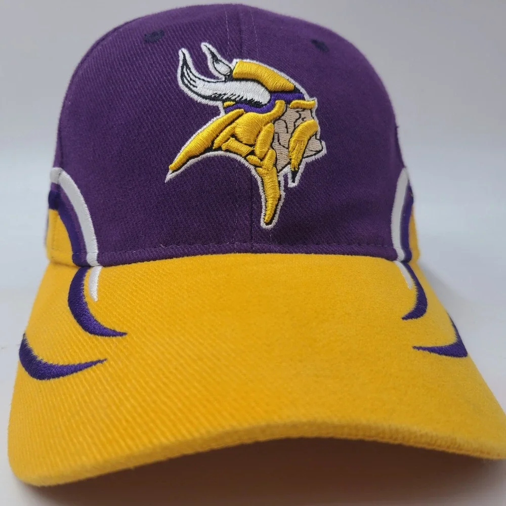 Vintage Minnesota Vikings Hat Adjustable Drew Pearson Purple Yellow NFL 90s‎ Men